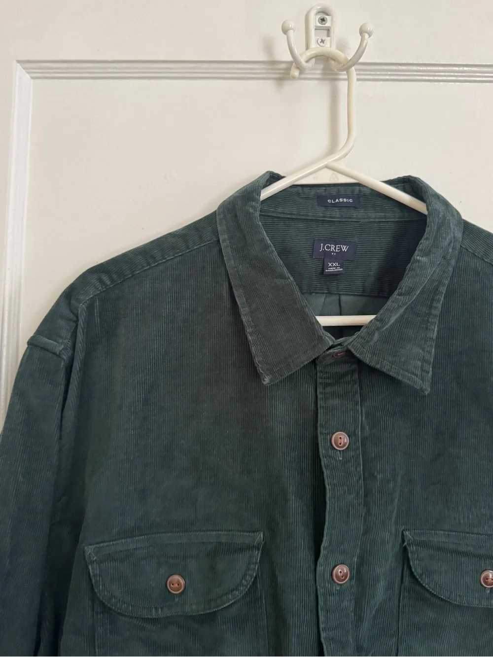 J. Crew Dark Green Corduroy Shirt Jacket